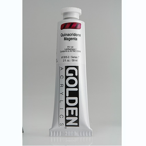 Golden, Heavy Body, Acrylic, Paint, 2oz, Quinacridone Magenta